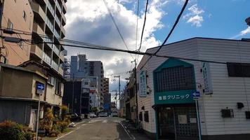 Osaka, Japan on April 10, 2019. The street situation of a residential area in Osaka which has a very calm atmosphere photo