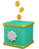 caja de donación de ilustración 3d png