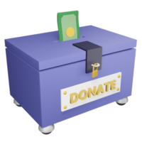 caja de donación de ilustración 3d png