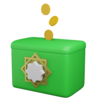 caja de donación de ilustración 3d png