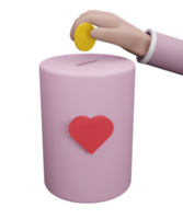 3d illustrazione donazione scatola png