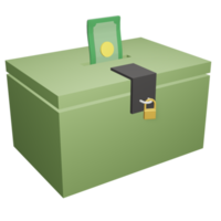 caja de donación de ilustración 3d png