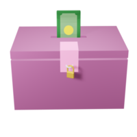 caja de donación de ilustración 3d png