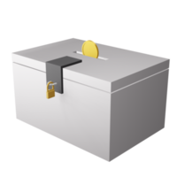 caja de donación de ilustración 3d png