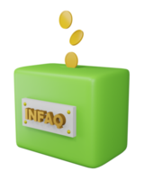 caja de donación de ilustración 3d png