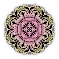 The yellow pink flower mandala png