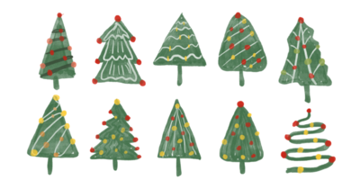 acuarela de arbol de navidad png