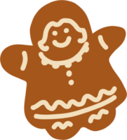 doodle croquis à main levée dessin de biscuit de pain d'épice. png