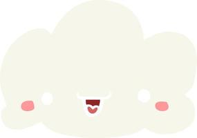 nube de dibujos animados de estilo de color plano vector