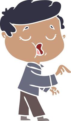 flat color style cartoon man talking