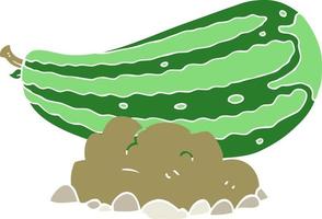 flat color illustration of a cartoon marrow vector