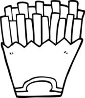 line drawing cartoon french fries vector