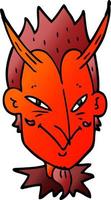 cartoon doodle devil face vector