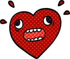 cartoon doodle heart panicking vector