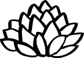 line drawing cartoon flowering lotus vector