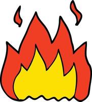 cartoon doodle fire burning vector
