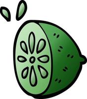 cartoon doodle lime fruit vector