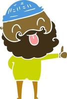 man with beard sticking out tongue vector