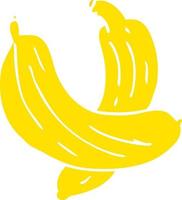 cartoon doodle pair of  bananas vector