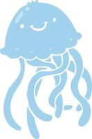flat color style cartoon happy jellyfish vector