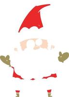 flat color style cartoon confused santa claus shurgging shoulders vector