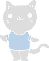 gato de dibujos animados de estilo de color plano vector