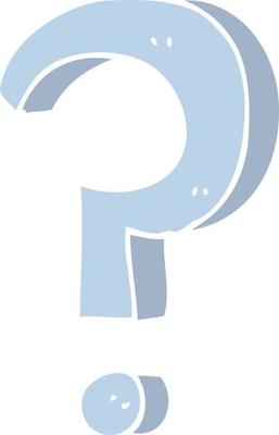 flat color style cartoon question mark