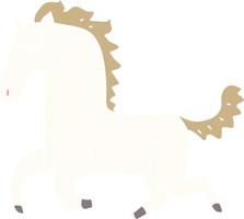 cartoon doodle running horse vector