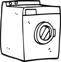 line drawing cartoon washing machine vector