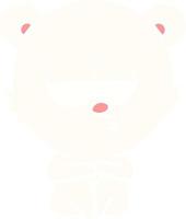 oso polar aburrido sentado dibujos animados de estilo de color plano vector