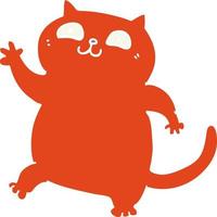 flat color style cartoon cat vector