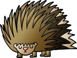 cartoon doodle spiky hedgehog vector