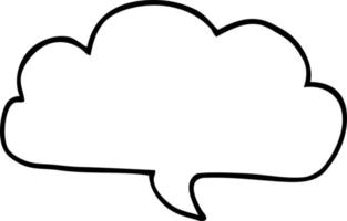 line drawing cartoon cloud speech bubble vector