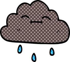 cartoon doodle happy rain cloud vector