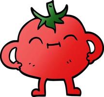 cartoon doodle happy tomato vector