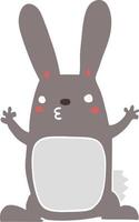 flat color style cartoon rabbit vector