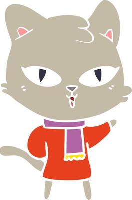 flat color style cartoon cat