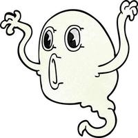 spooky cartoon doodle ghost vector