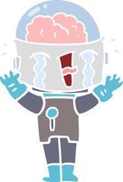 flat color style cartoon crying robot vector