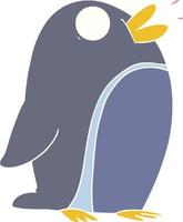 flat color style cartoon penguin vector