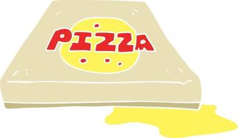 ilustración de color plano de una pizza de dibujos animados vector