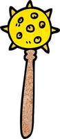 cartoon doodle medieval mace vector