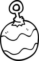 line drawing cartoon christmas bauble vector