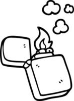 line drawing cartoon old lighter vector