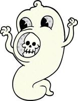 spooky cartoon doodle ghost vector