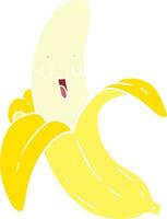 plátano de dibujos animados de estilo de color plano vector