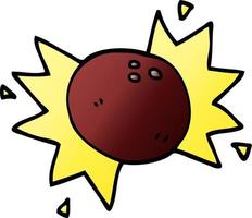 cartoon doodle striking bowling ball vector