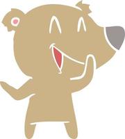 laughing bear flat color style cartoon vector