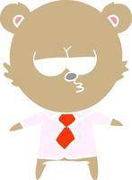 bear boss flat color style cartoon vector