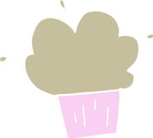 flat color style cartoon cupcake vector